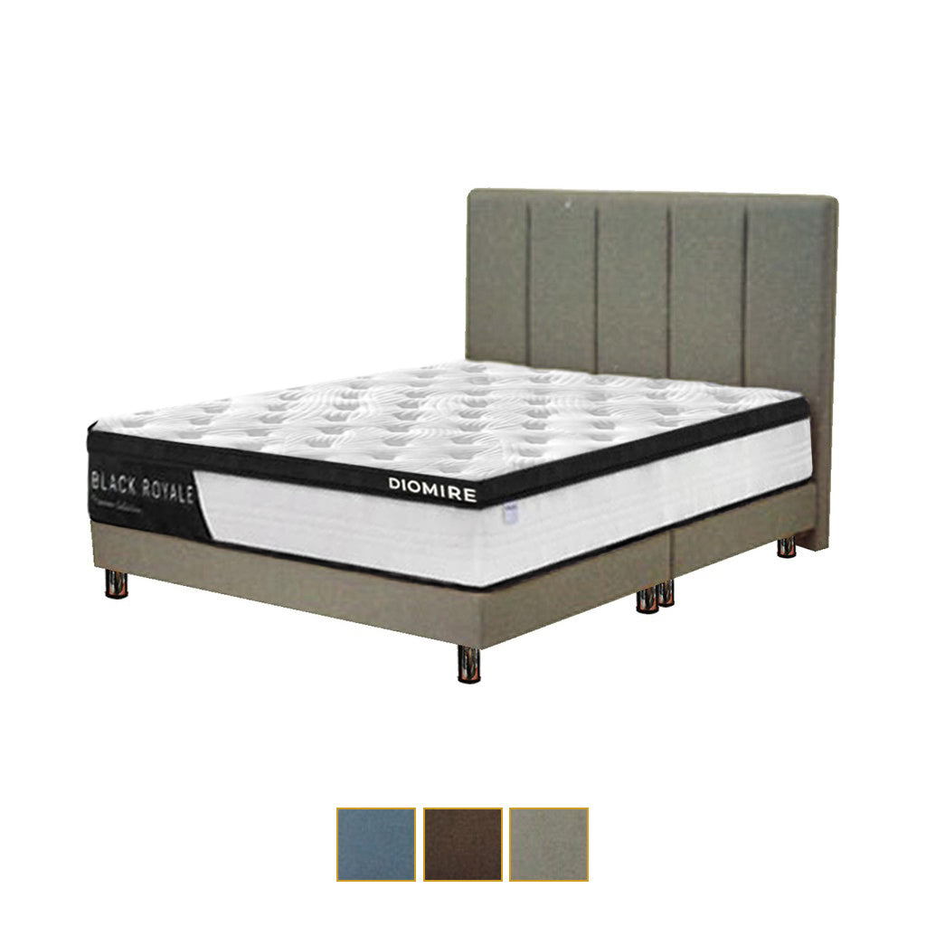 Ezie Series Fabric Divan Bed Frame With 4-inch Chrome Legs In Single, Super Single, Queen, And King Size-Bed Frame-Furnituremart.sg