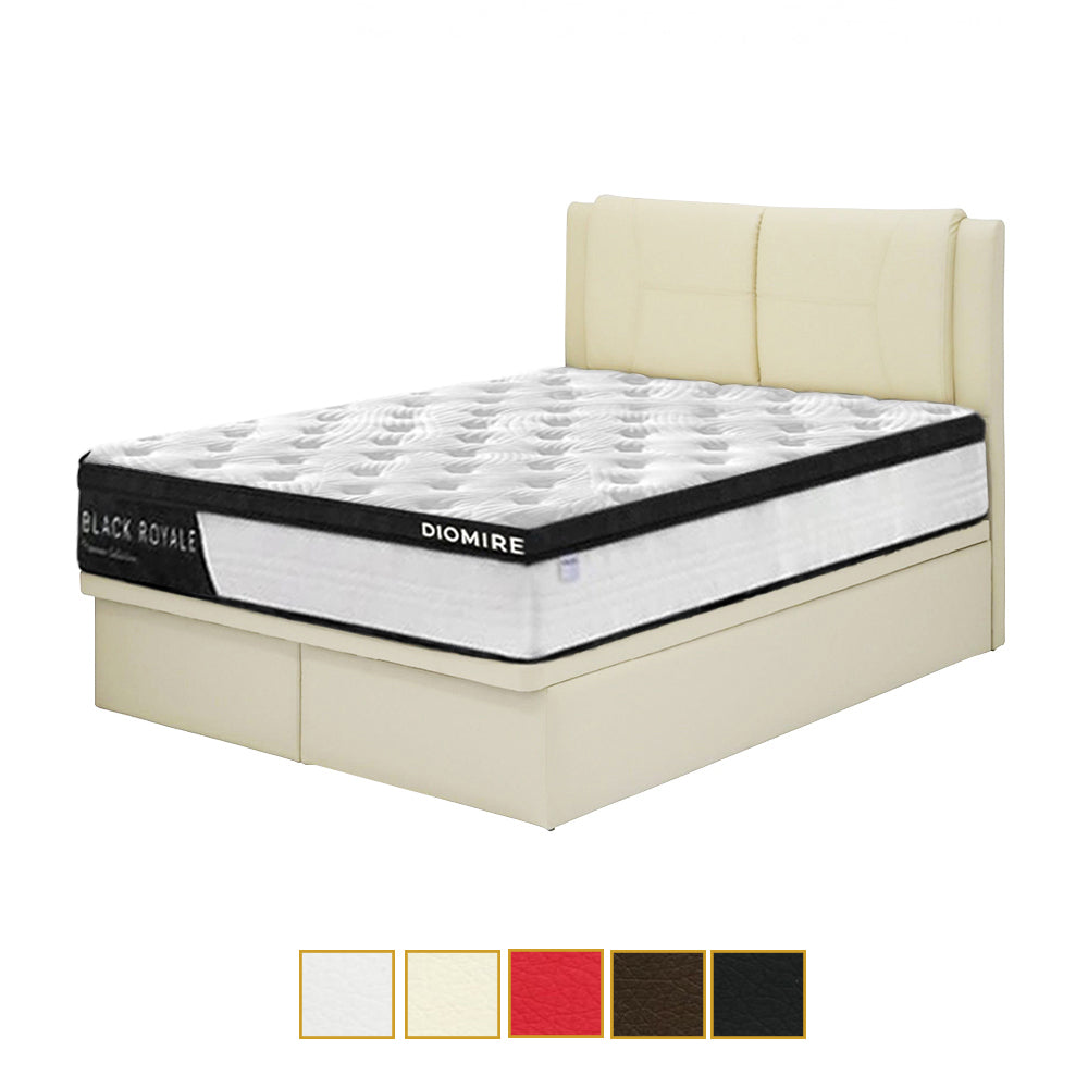 Celtic Leather Storage Bed Frame In Single, Super Single, Queen, and King Size-Bed Frame-Furnituremart.sg
