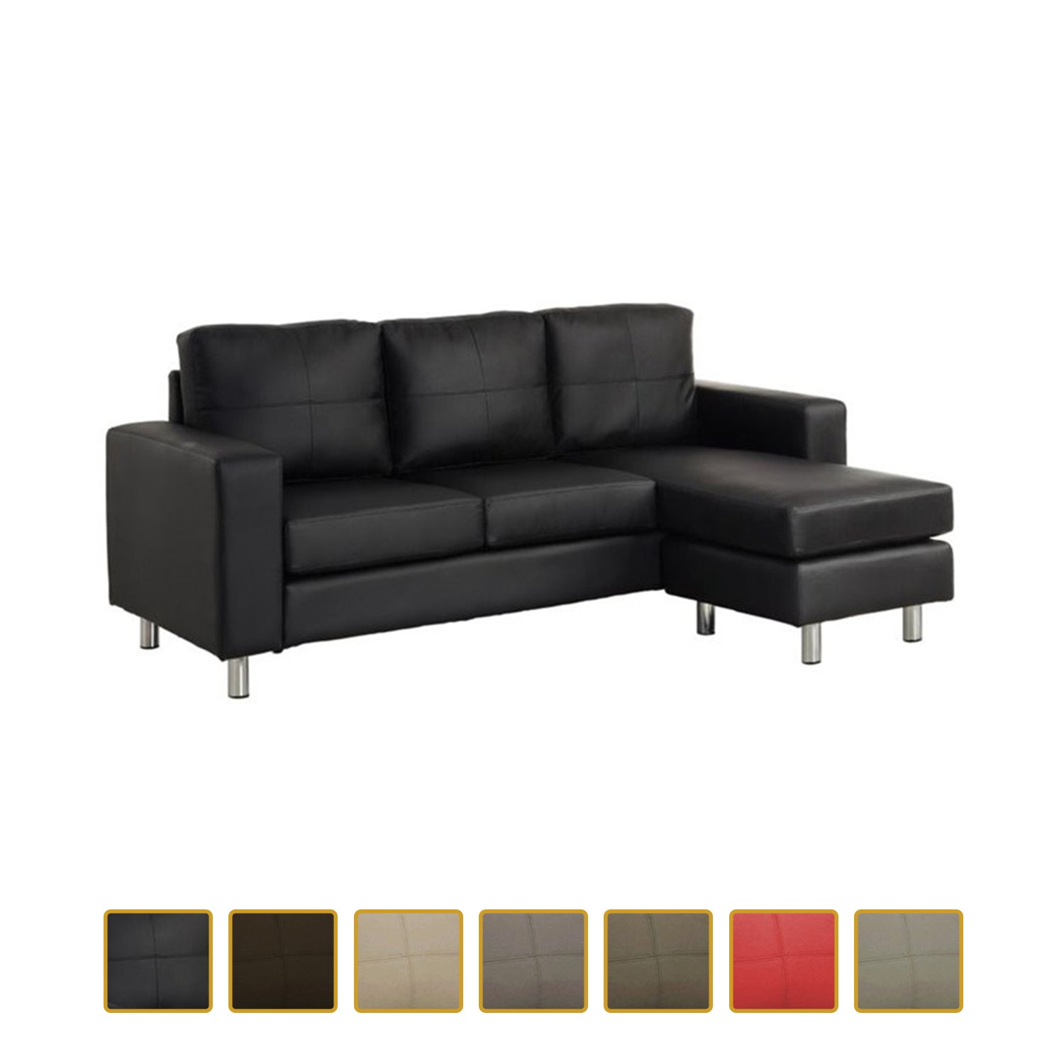 Rosita Series L-Shaped Faux Leather Convertible Sofa Set in 8 Colours-Sofa-Furnituremart.sg
