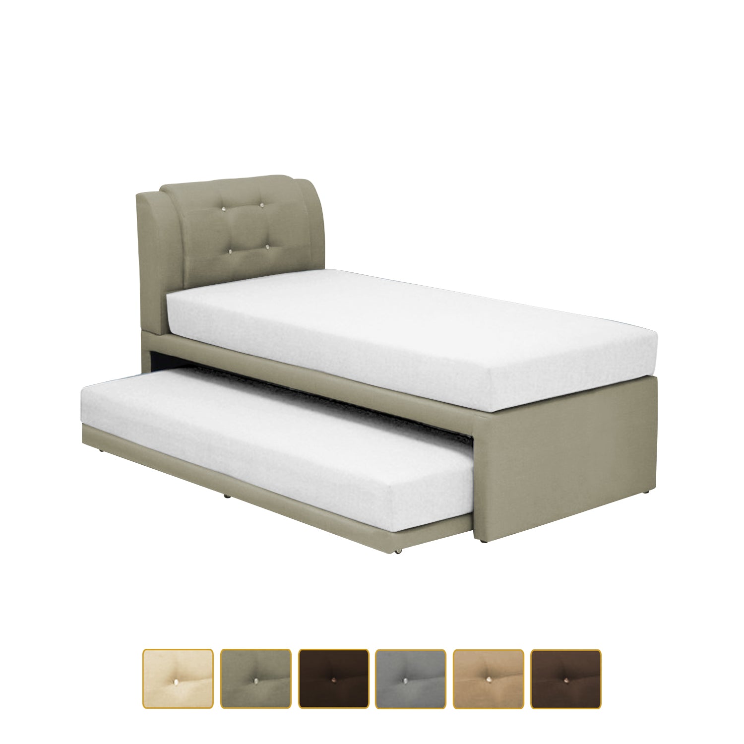 Gurney 3 in 1 Bed Frame and Pull Out Bed In Single and Super Single Size-3 in 1 Bed-Furnituremart.sg