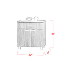 Lulu Series 4 Low Kitchen Cabinet with Drawer in Brown