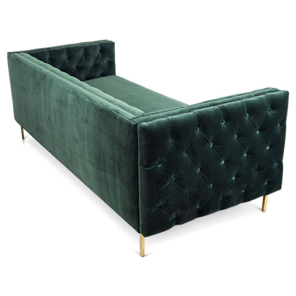 Modern New Design luxury Couch With Brass Legs Plush Green Velvet Sofa For Living Room Furniture
