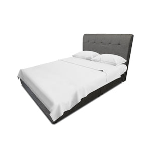 Sigma Grey Linen Fabric Divan Bed Frame  - All Sizes Available