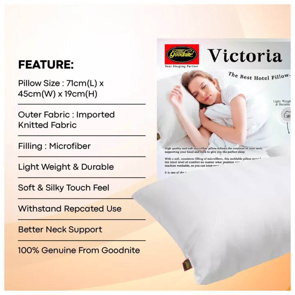 Goodnite Victoria Pillow Microfiber 5-Star Hotel Pillow