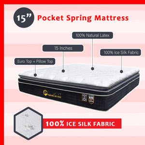 Arctic Series 15" Flamingo 100% Ice Silk Mattress with Optional Storage Bed SBD 14"