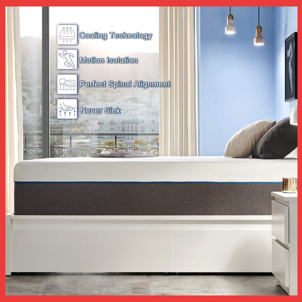 Diomire 10" NASA Pedic Gel Memory Foam Mattress. All Sizes Available