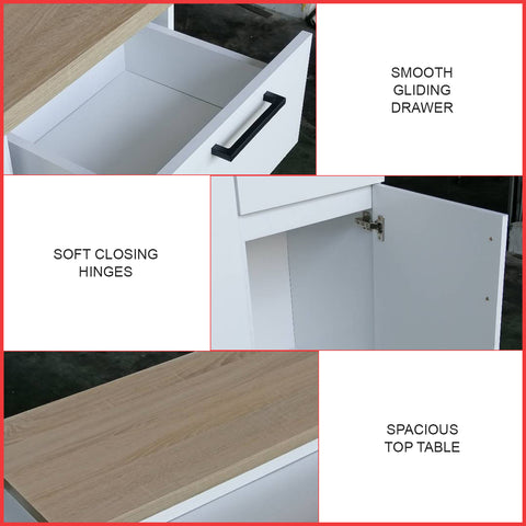 Image of Kiriko Series 2 Low Kitchen Cabinet In White Colour