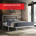 Venice Single & Queen Metal Bed Frame Powder Coated in 2 Colors