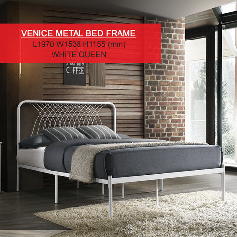 Image of Venice Single & Queen Metal Bed Frame Powder Coated in 2 Colors