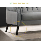 Lydia 2+3 Seater Sofa Set High Back Velvet Fabric in Light Grey Colour