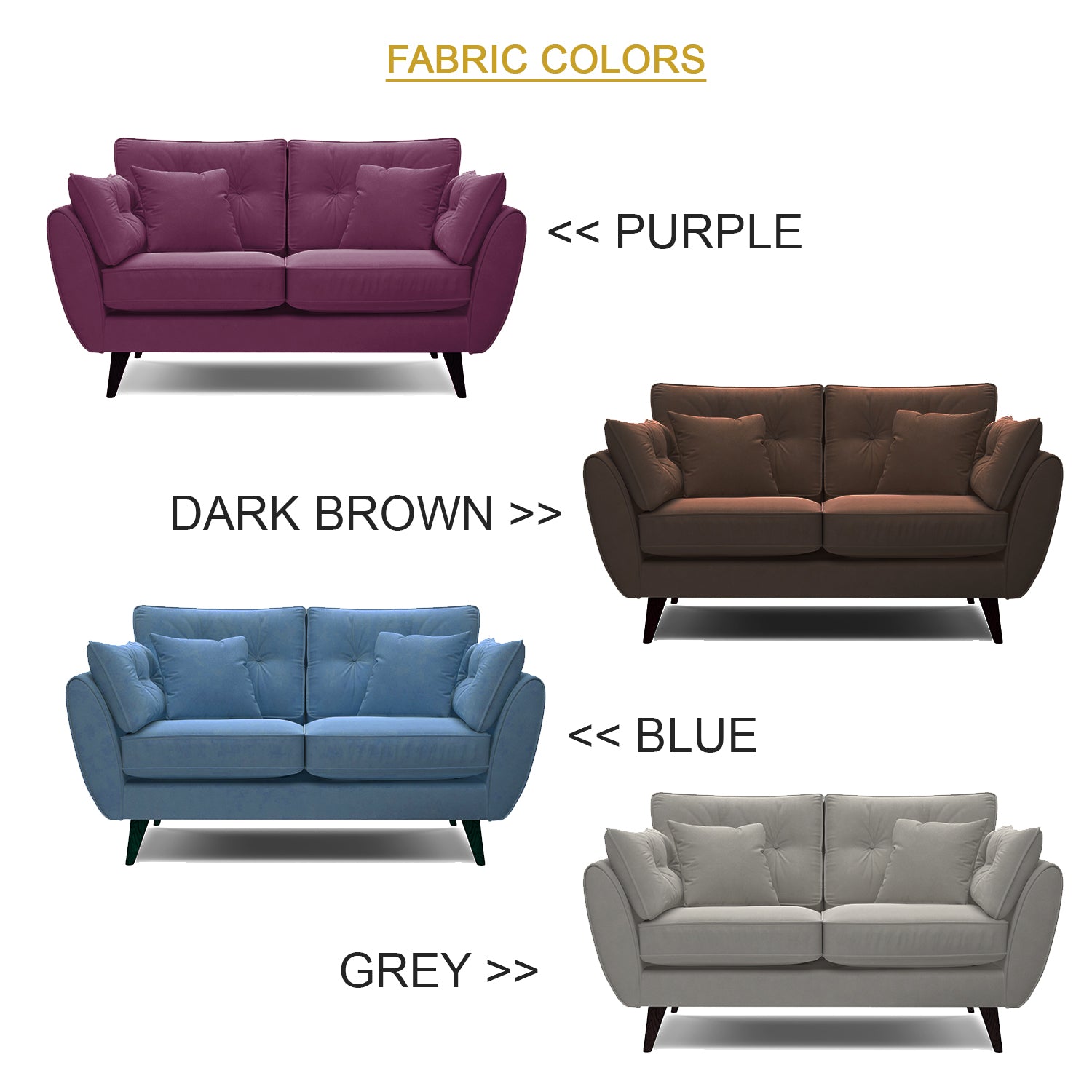 Imani Series 1/2/3 Seater Sofa Fabric/Faux Leather in 8 Colors