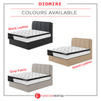 Diomire Leather And Fabric Storage Bed Frame with Mattress Package. All Sizes Available