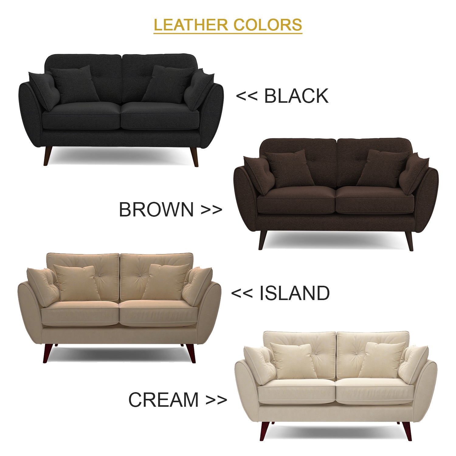 Imani Series 1/2/3 Seater Sofa Fabric/Faux Leather in 8 Colors