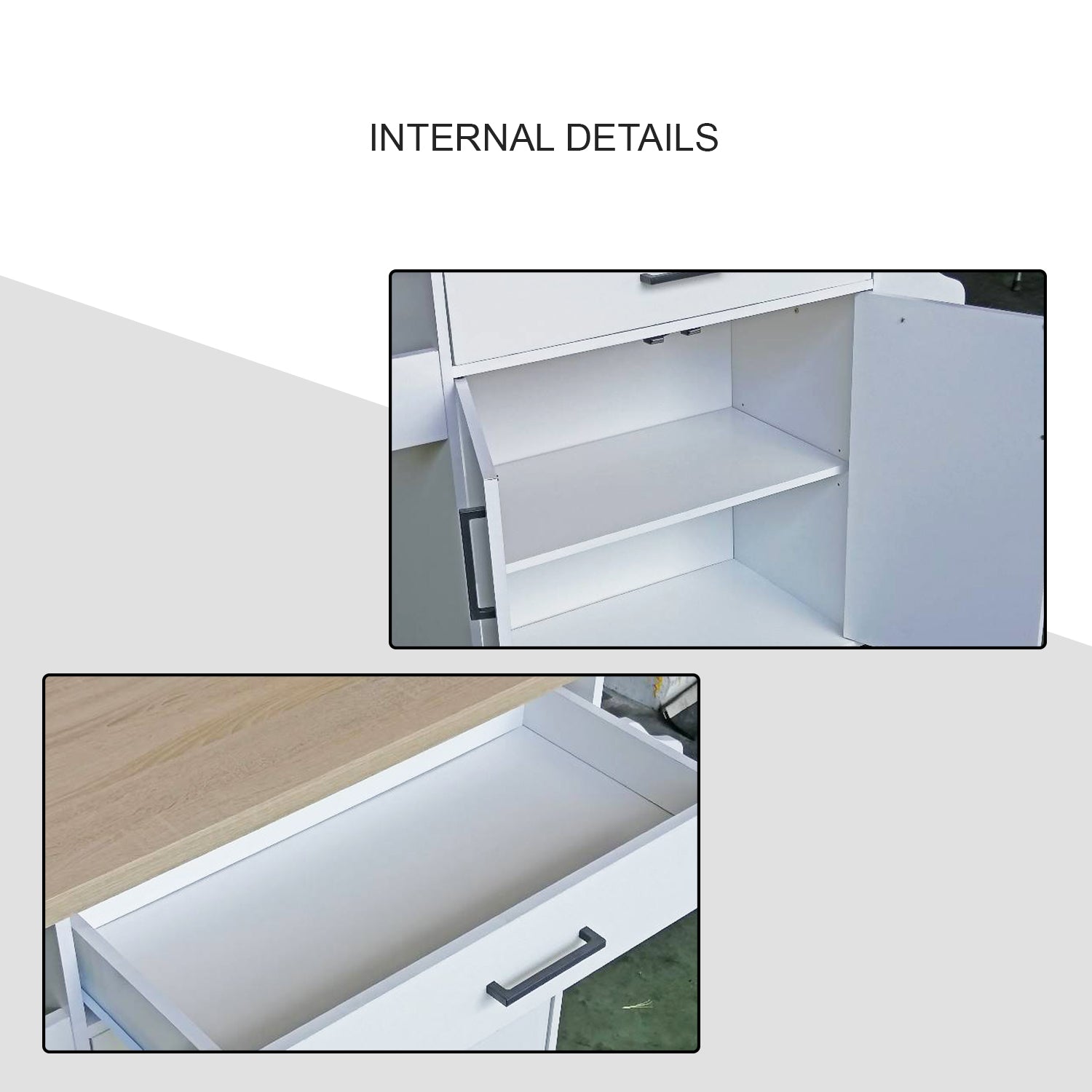 Kiriko Series 2 Low Kitchen Cabinet In White Colour
