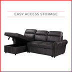 Margo Sleeper Sectional Reversible Sofa in 2 Colours