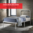 Venice Single & Queen Metal Bed Frame Powder Coated in 2 Colors