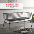Maeve Series Top Quality Metal Bench in Black and Gold Color