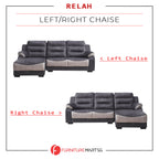 Relah Series L-Shaped Sofa in Left/Right Chaise PetFriendly Fabric/Leather