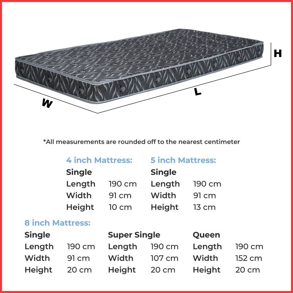 Diomire Eco Foam 4"/5"/8" High Density Mattress Tricot Fabric