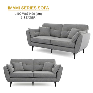 Imani Series 1/2/3 Seater Sofa Fabric/Faux Leather in 8 Colors