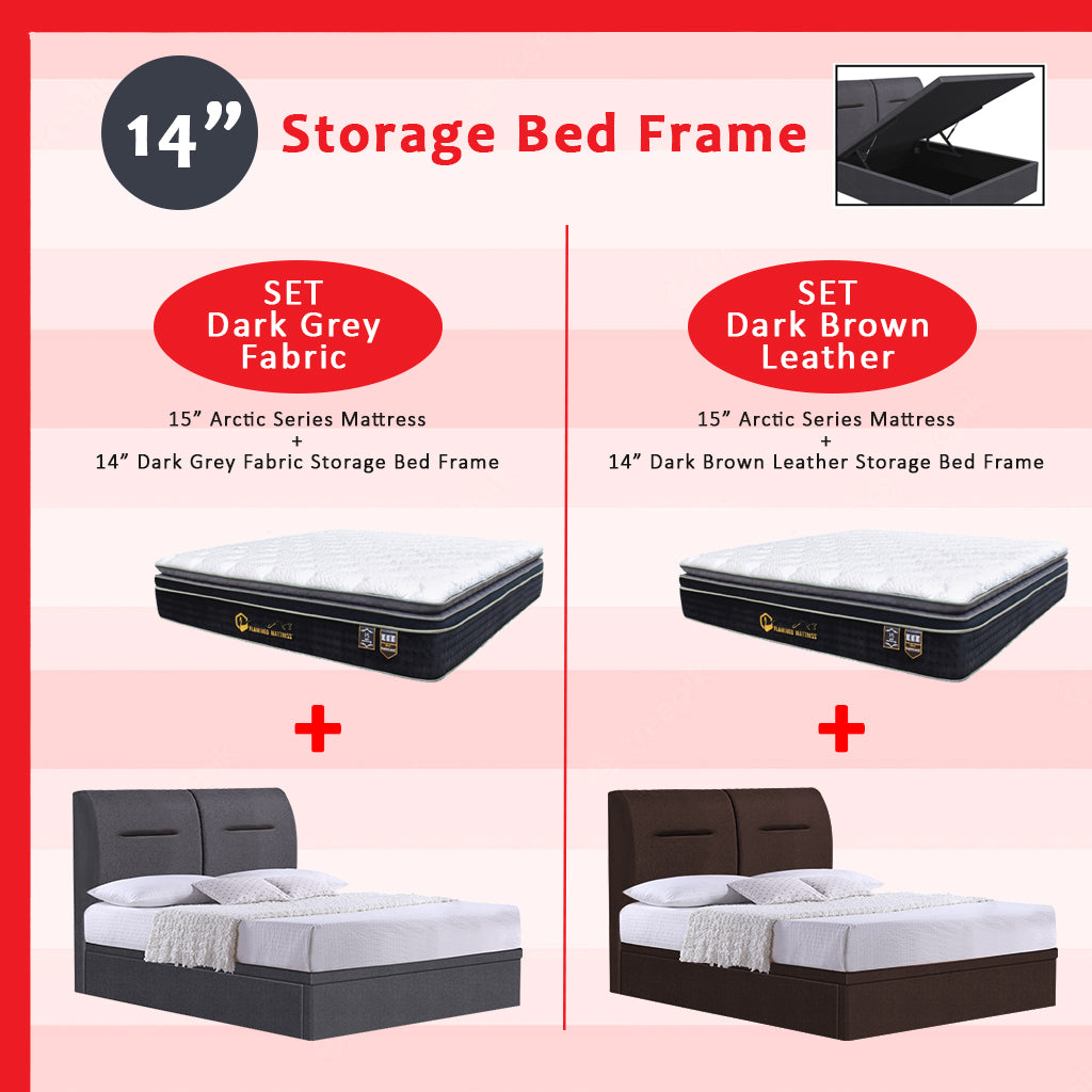 Arctic Series 15" Flamingo 100% Ice Silk Mattress with Optional Storage Bed SBD 14"