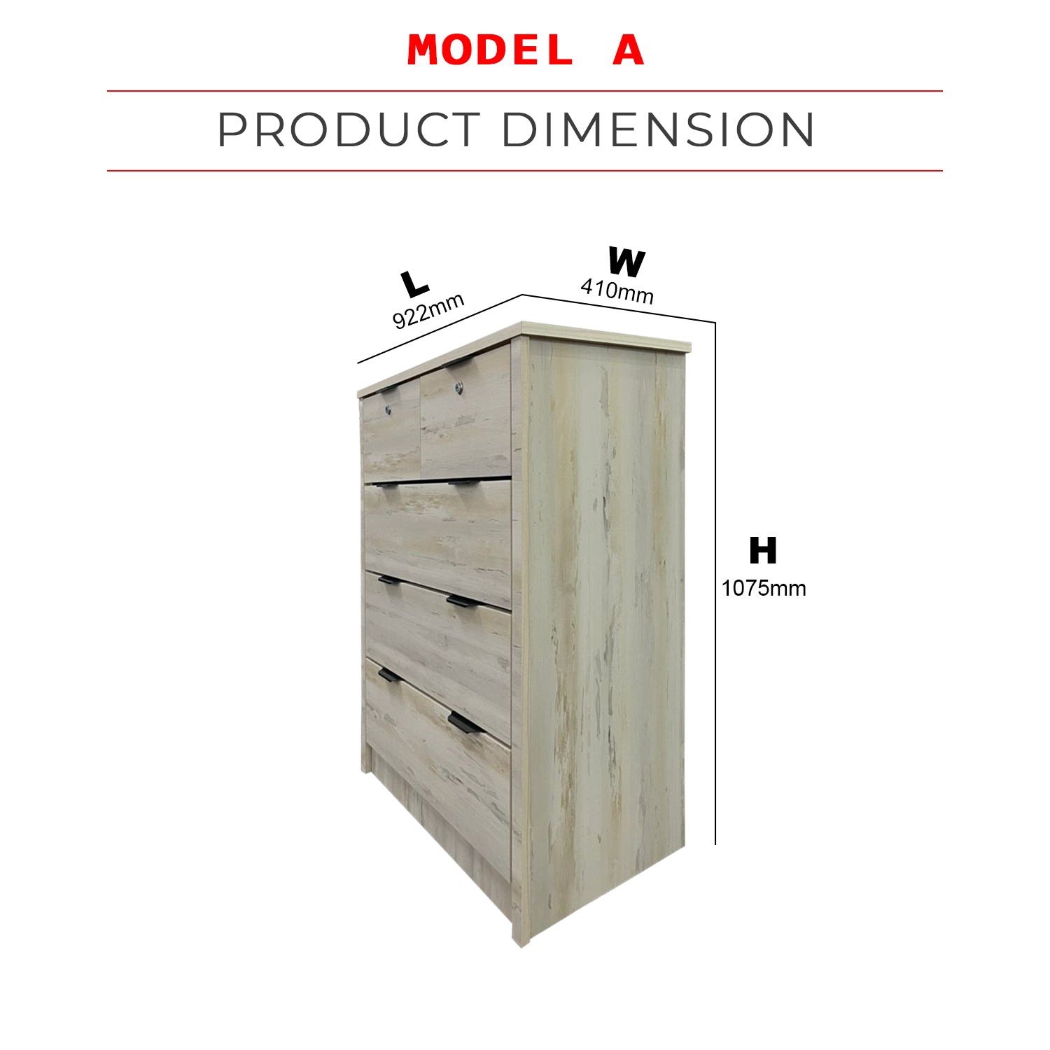 Pachuca 5 Chest of Drawers Composite Wood