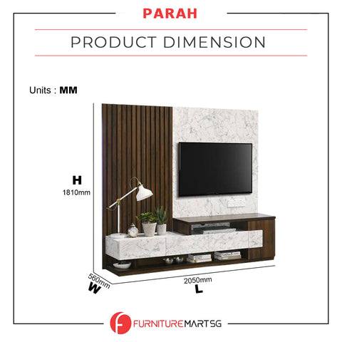 Image of Parah TV Console with Backlight & Outlet Cabinet with Drawers