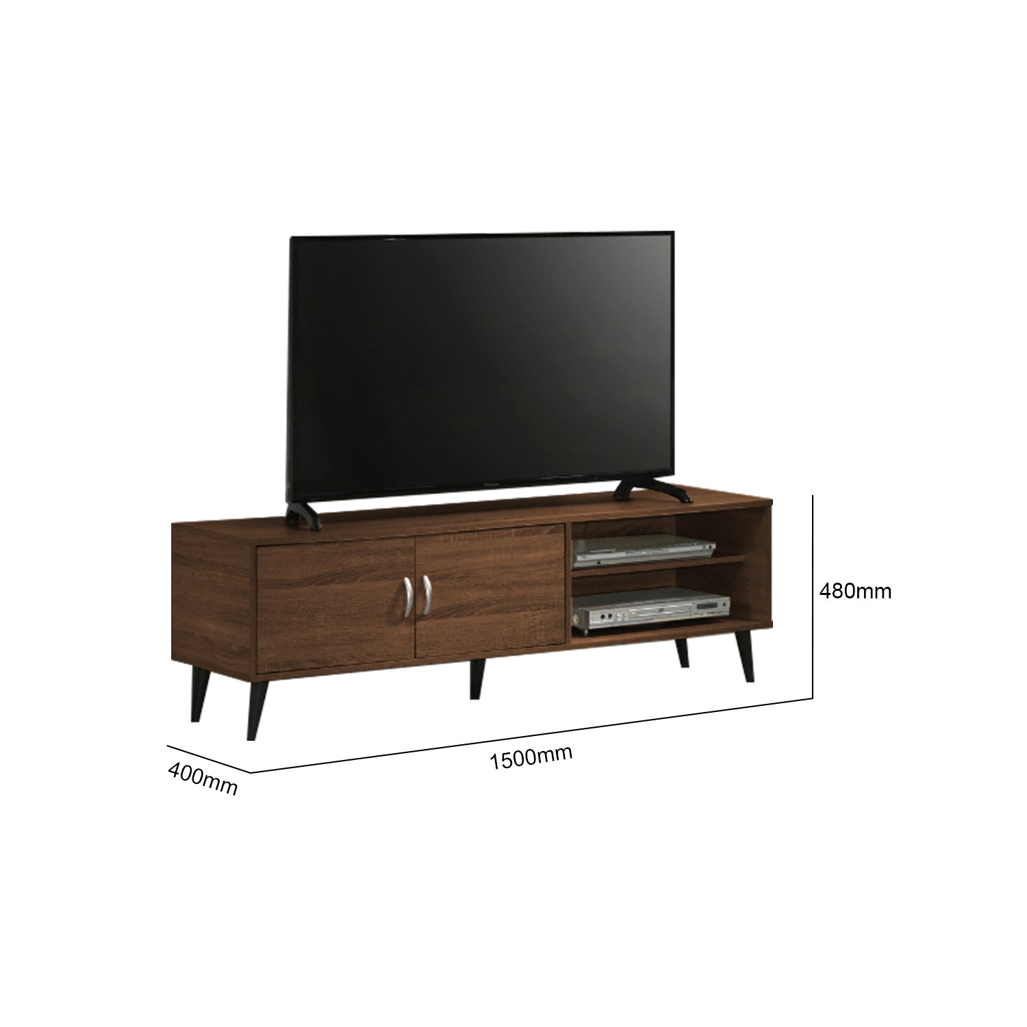 Grace TV Console Cabinet in Walnut Color