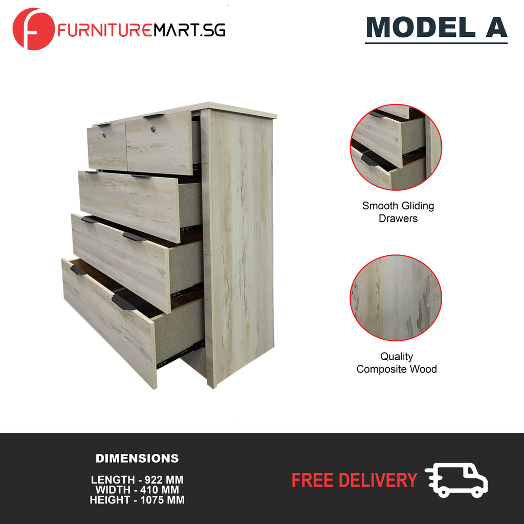 Pachuca 5 Chest of Drawers Composite Wood