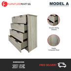 Pachuca 5 Chest of Drawers Composite Wood