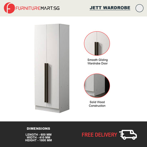 Image of Jett 2-Door Wardrobe Swing Door In White Colour