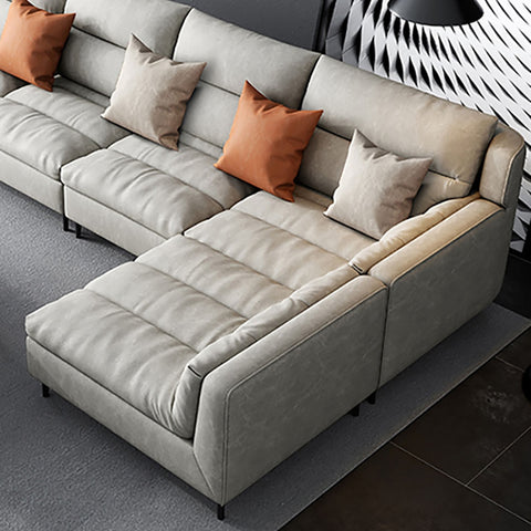 Fabienne 4 Seater Faux Leather L-Shape Sofa In 3 Colours-Furnituremart.sg