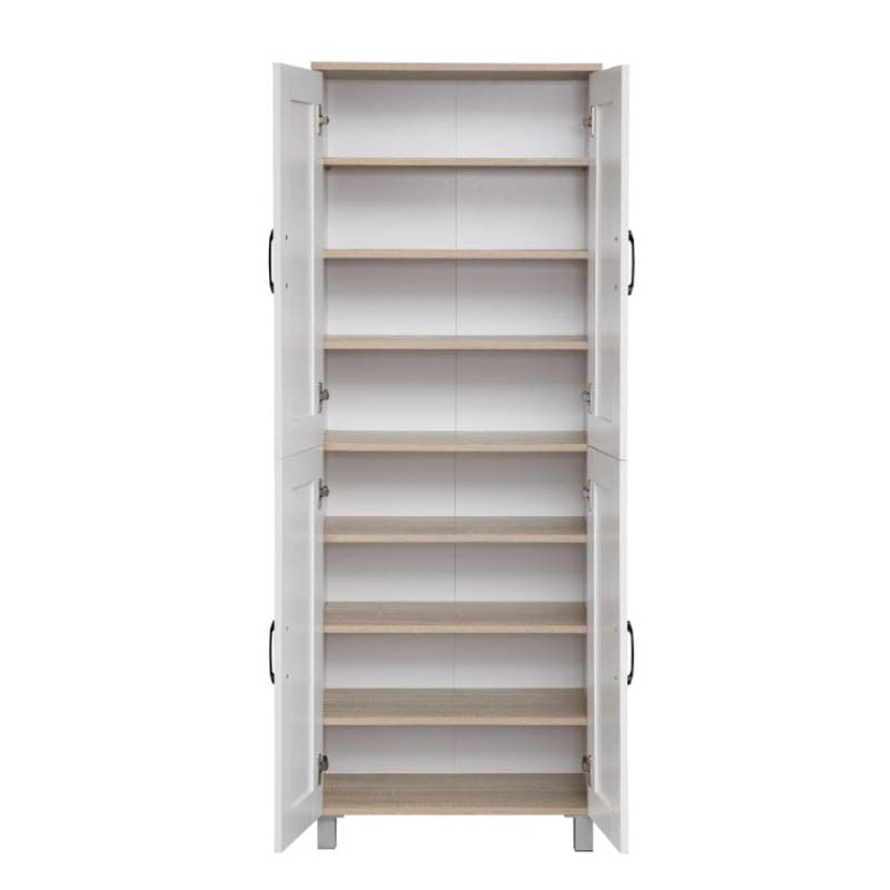HEMNES 4 Doors Shoe Cabinet / Multi Function Shoe Rack / Strong Construction Laminate Wood