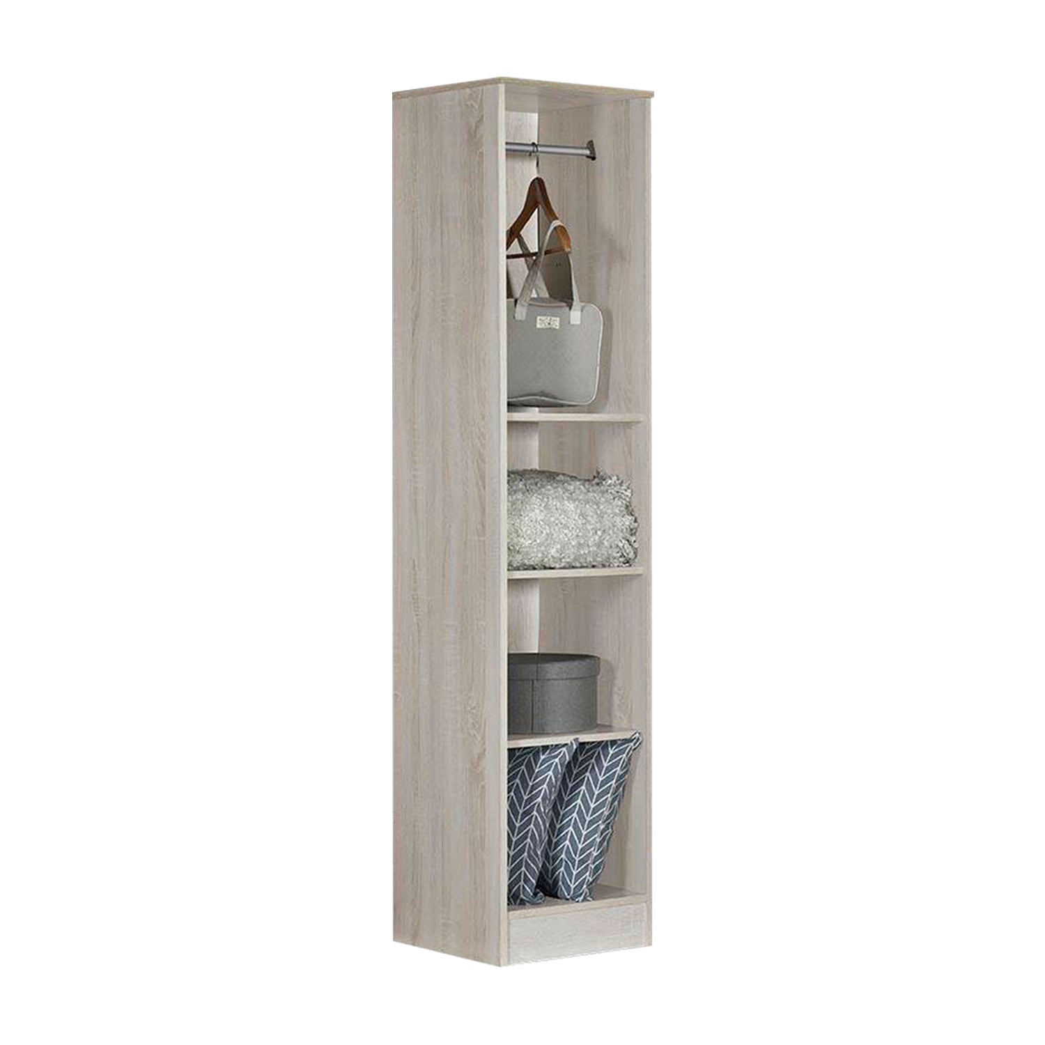 Poland Series 1 Door Wardrobe in Ivory & White