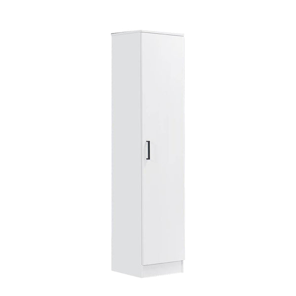 Cyprus Series 1 Doors Tall Wardrobe in Full White Colour | Furnituremart.sg