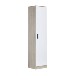 Poland Series 1 Door Wardrobe in Natural & White Colour