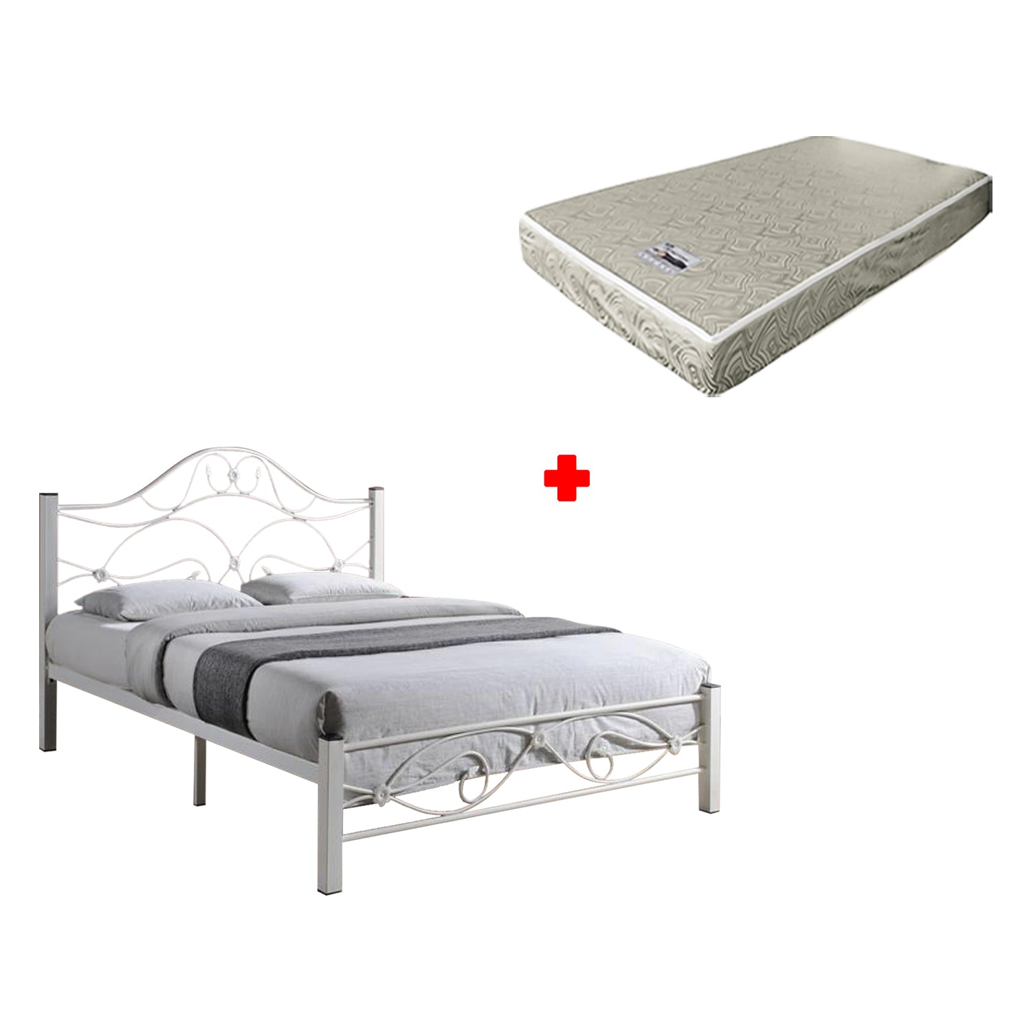 Eldeah Queen Size Metal Bed Frame with Optional 6" Mattress Add On