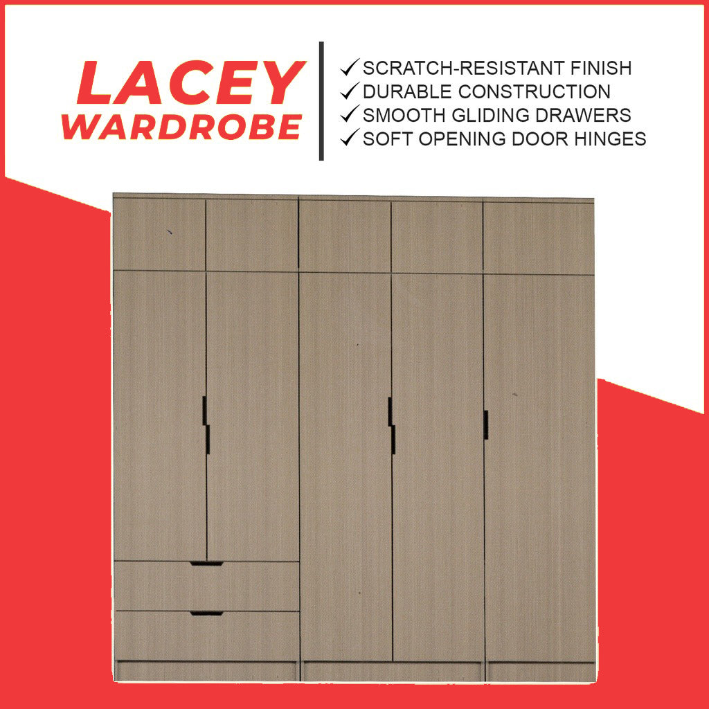 Lacey Series 2 Customizable Modular Wardrobe up to 10-Door in Natural Colour