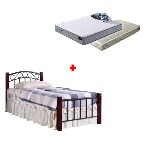 Image of Adaline Single Size Metal Bed Frame with Optional Mattress Add On
