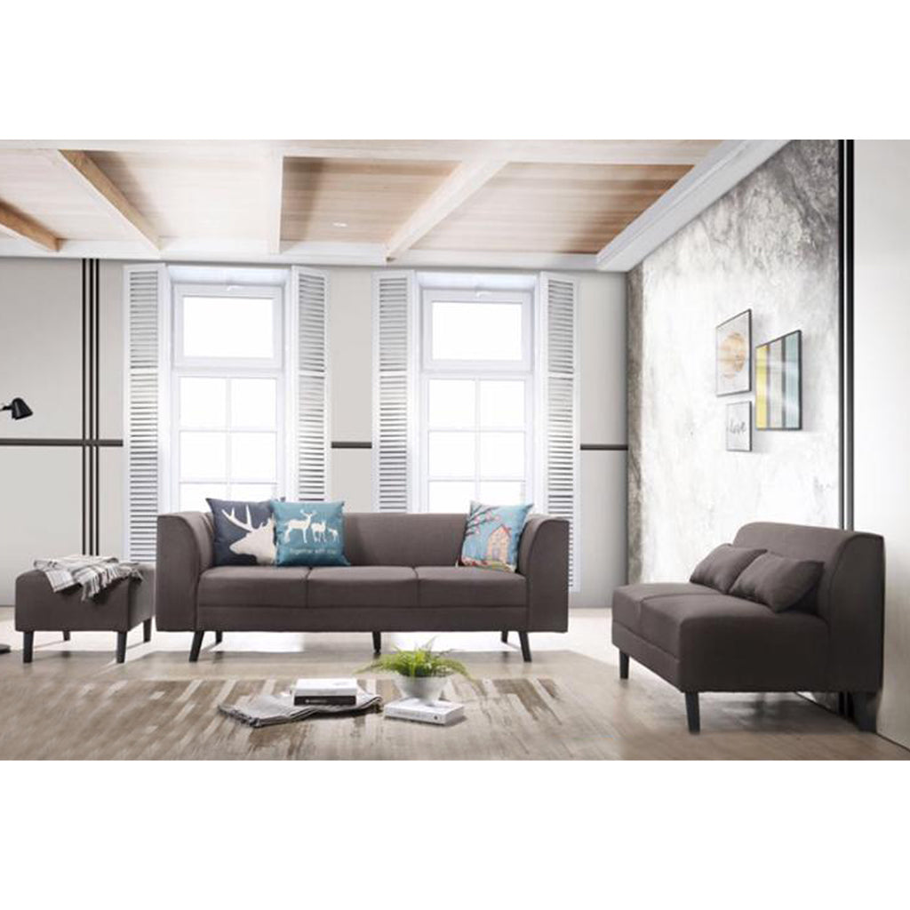 Columbus Fabric/ Leather 3 Piece Modular Sofa Set in 6 Colours-Furnituremart.sg