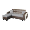 Donning L-Shaped Leather Sofa Set in Brown & Beige Colour-Sofa-Furnituremart.sg