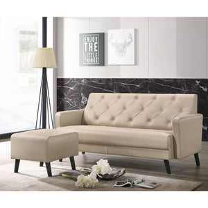 Iris 3 Seater Leather Sofa With Ottoman In 4 Colours-Sofa-Furnituremart.sg