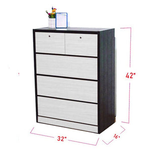 Mio Series 9 Drawer Chest In Black & White. FREE DELIVERY