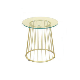 Guedes Contemporary Tempered Glass Side Table-Side Table-Furnituremart.sg