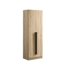 Zarya Series 1 Tall 2 Door Wardrobe Cabinet In Natural Oak Colour