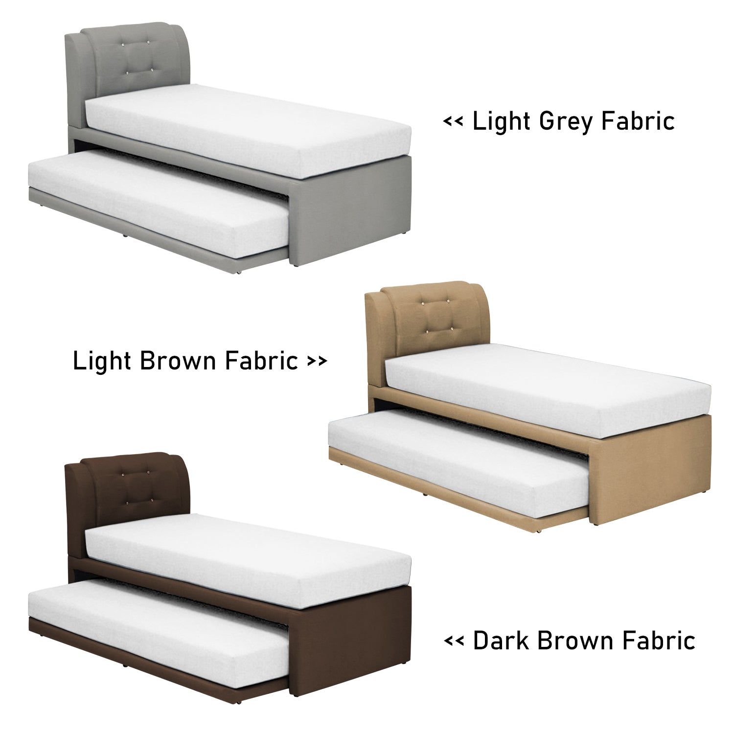 Gurney 3 in 1 Bed Frame and Pull Out Bed In Single and Super Single Size-3 in 1 Bed-Furnituremart.sg