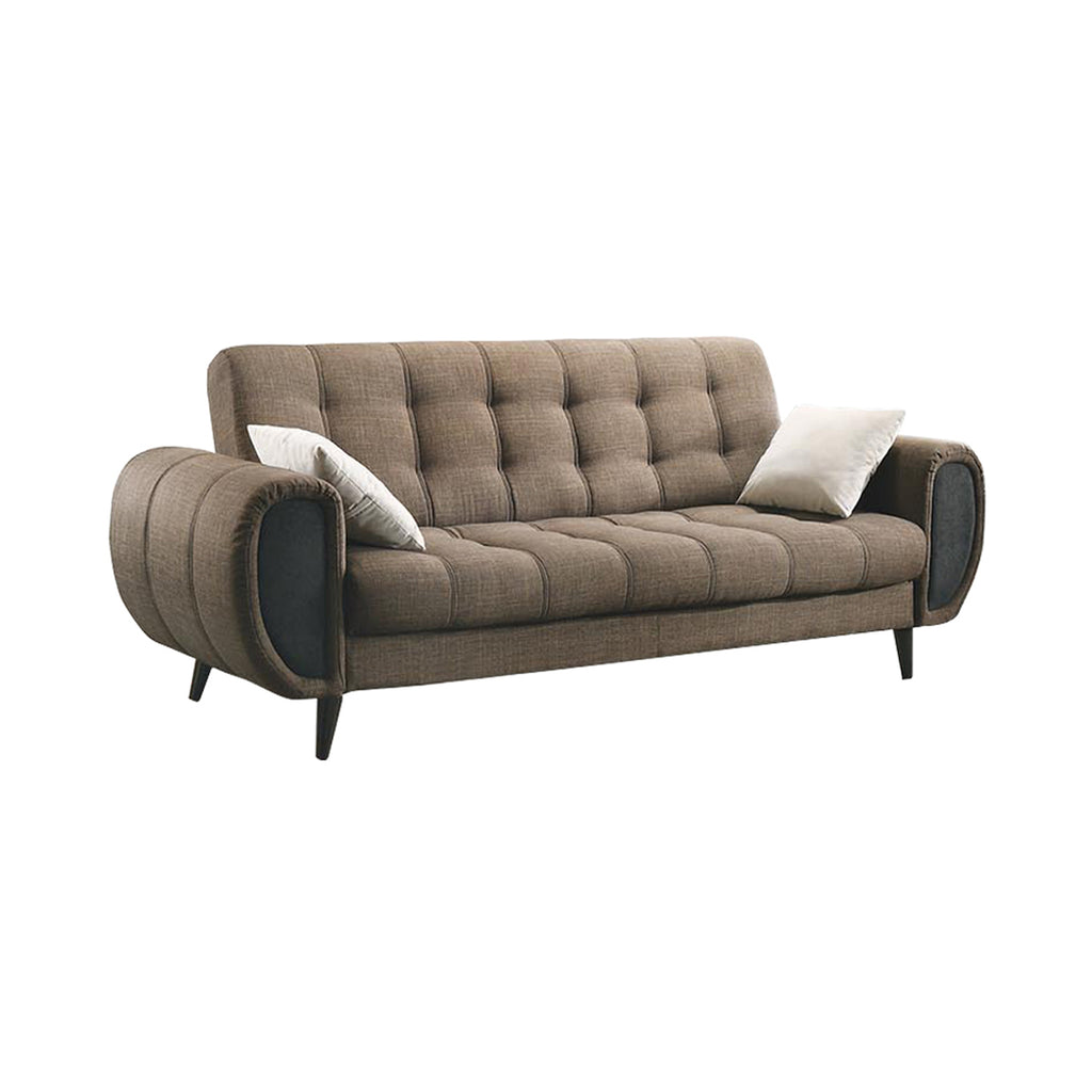 Akasha Faux Leather Brown Sofa Bed