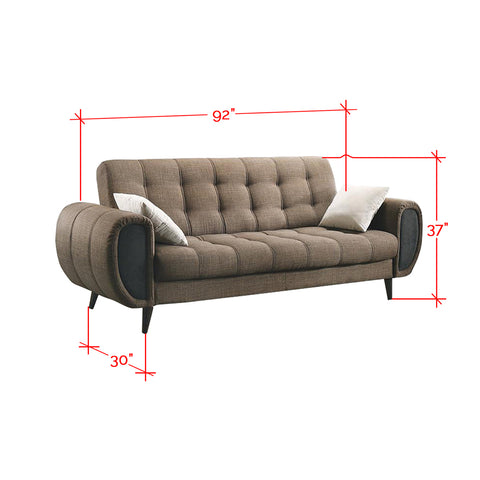 Image of Akasha Brown Leather Sleeper Sofa