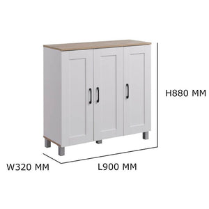 HEMNES 3 Doors Shoe Cabinet / Multi Function Shoe Rack / Strong Construction Laminate Wood