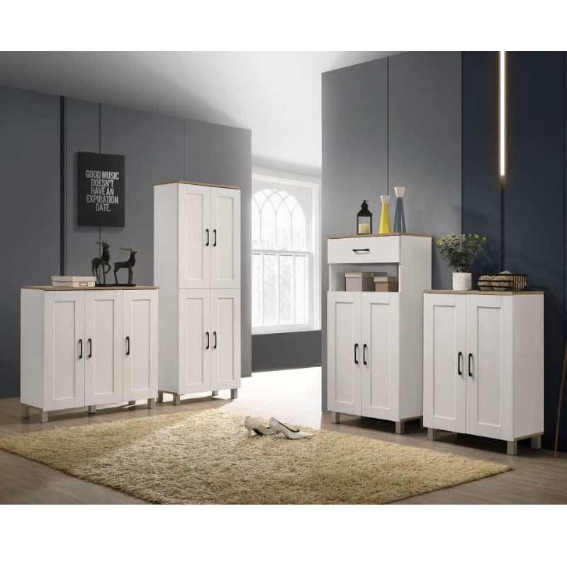 HEMNES 3 Doors Shoe Cabinet / Multi Function Shoe Rack / Strong Construction Laminate Wood